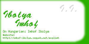 ibolya imhof business card